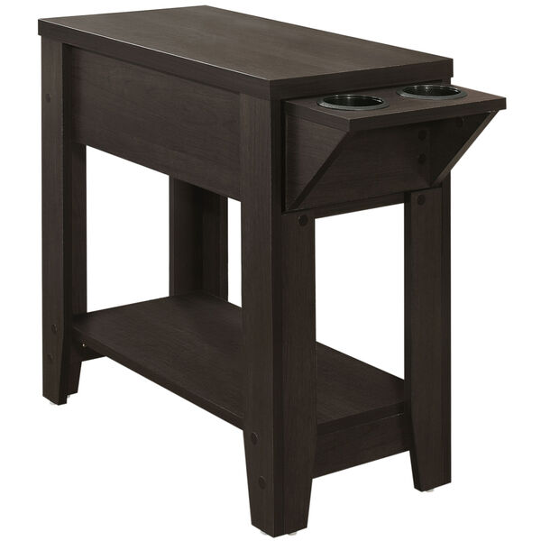 Ray Cappuccino 29-Inch End Table with Glass Holder, image 1